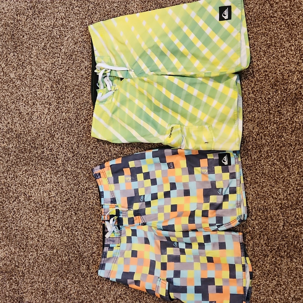 Set of 2 Quicksilver Swim Shorts Size 25